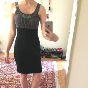 *Black gray business formal pencil skirt dress